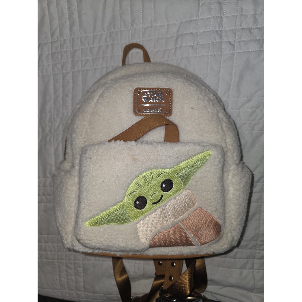 Loungefly Disney star wars furry fuzzy mini backpack bookbag purse tote bag!